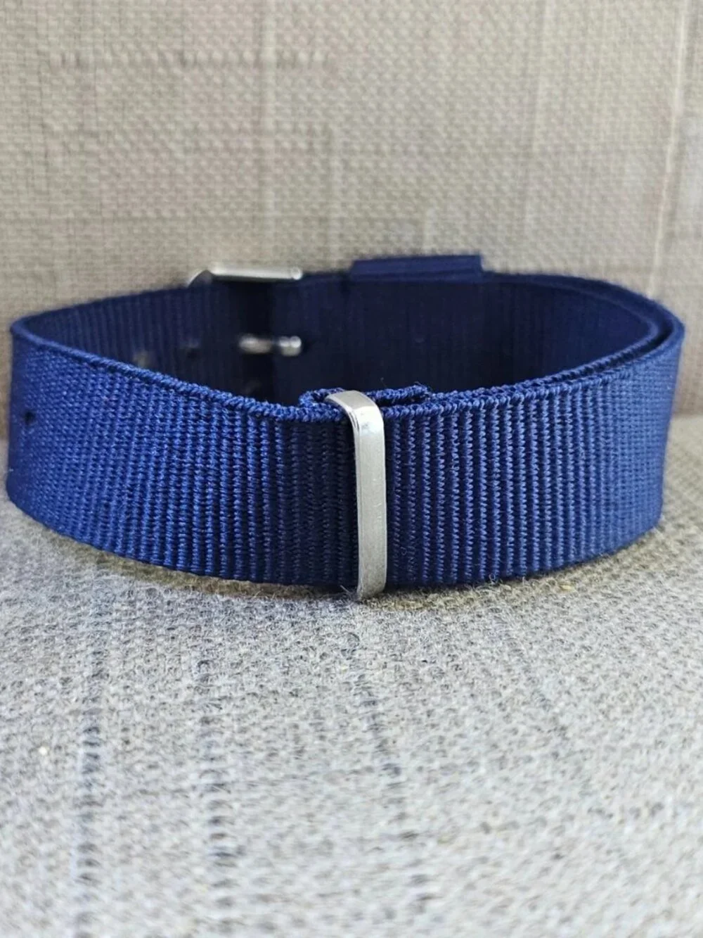 Navy Blue Canvas Strap for Watches Replacement Wristwatch Band Size Unbranded